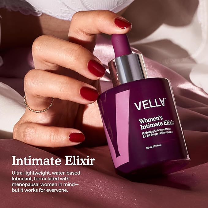 Vella Women's Intimate Elixir™ - Lightweight Water-Based Hydration - Ideal for all Stages of Menopause - Hyaluronic Acid Vaginal Moisturizer with Chasteberry &amp Aloe Vera Body Glide For Intimate A