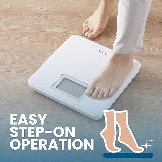 Tanita HD-662 Digital Weight Scale (Black) - Japan Technology Bathroom Scale with 330 lb Weight Capacity - 2 Blue Backlit Large LCD Display - Accurate Durable Step-On Operation