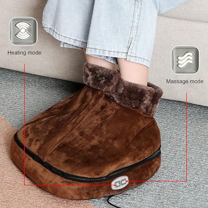 Foot Warmer Detachable Foot Massagers 2-in-1 Electric Foot Massagers Foot Massager Compatiable for Women Men Foot Heater(US)