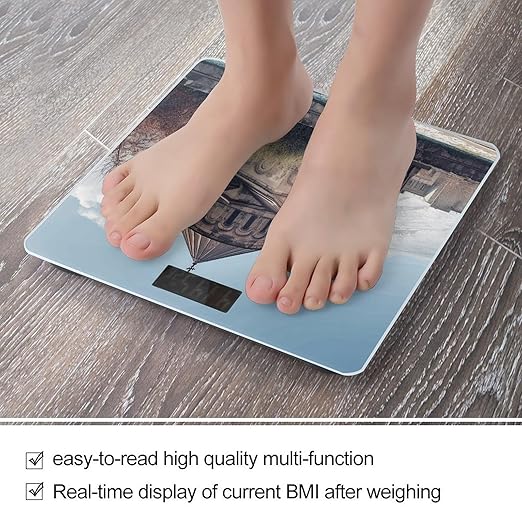 Armenian Church Scale for Body Weight Safe Rounded Corners Tempered Glass Digital Bathroom Scale LED Display 400lb Capacity Weight Scales with High Precision Sensors