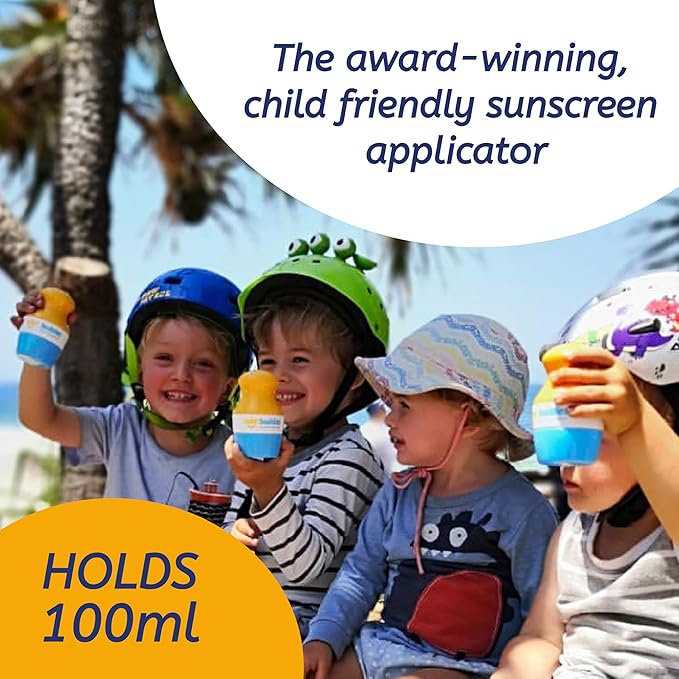 Solar Buddies Sunscreen Applicator - Nude Red Black - BPA-Free Refillable Roll on Sponge Sunscreen Suncream &amp Lotion Applicator For Kids Adults &amp Families - Holds 3.4fl oz Perfect Travel