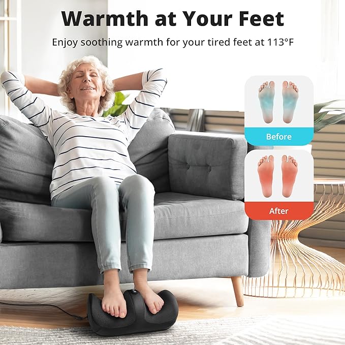 Medcursor Shiatsu Foot Massager and Cordless Heated Knee Massager White