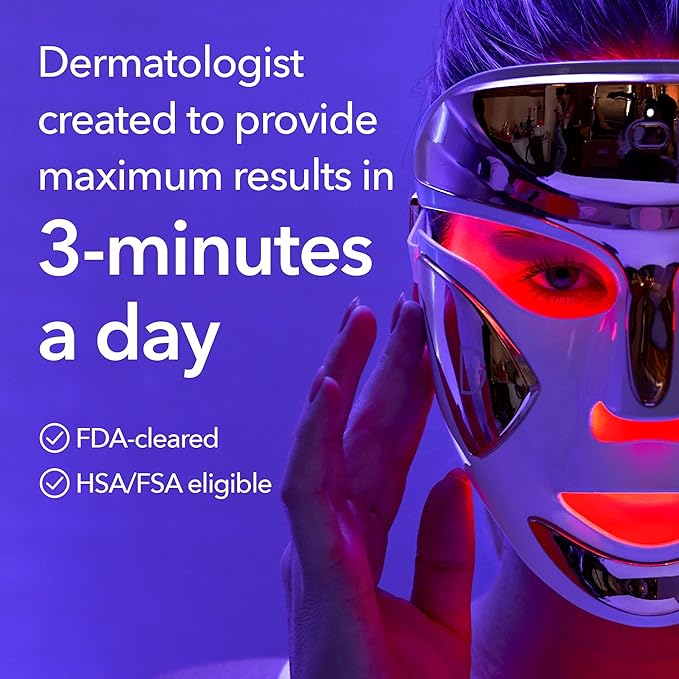 Dr. Dennis Gross DRx SpectraLite FaceWare Pro – LED Face Mask for Skin Rejuvenation with Dual Red &amp Blue Light Therapy FSA HSA Eligible