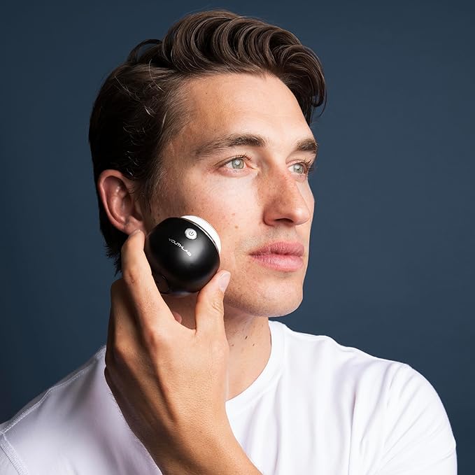 Pure Radiance Vibrating Facial Cleansing Brush Electric 3 Modes 3 Brush Heads (2 Bristle1 Silicone) Waterproof Rechargeable Smart Timer Exfoliating Massage (Black)