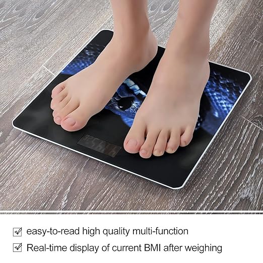 Blue Snake Scale for Body Weight Accurate Digital Bathroom Scale Toughened Glass High Precision Scales Smart Weight Scales with Large LCD Backlight Display Weighing Machine