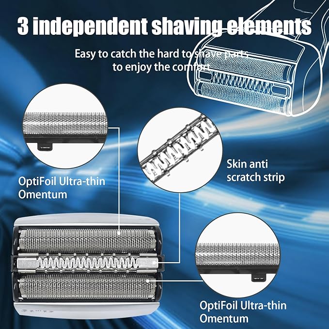 2 Pack Series 7 70S Electric Shaver Head Replacement for Braun Foil Shaver Replacement Heads Compatible with Braun Series 7 Shavers 720cc 730cc 735s 750cc 760cc 790cc 795cc Shaver Foil