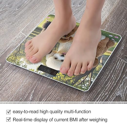 Poodles Dogs Scale for Body Weight Highly Accurate Digital Bathroom Body Scale Digital Bathroom Scales for People Anti-Slip Large LCD Display Smart Scales