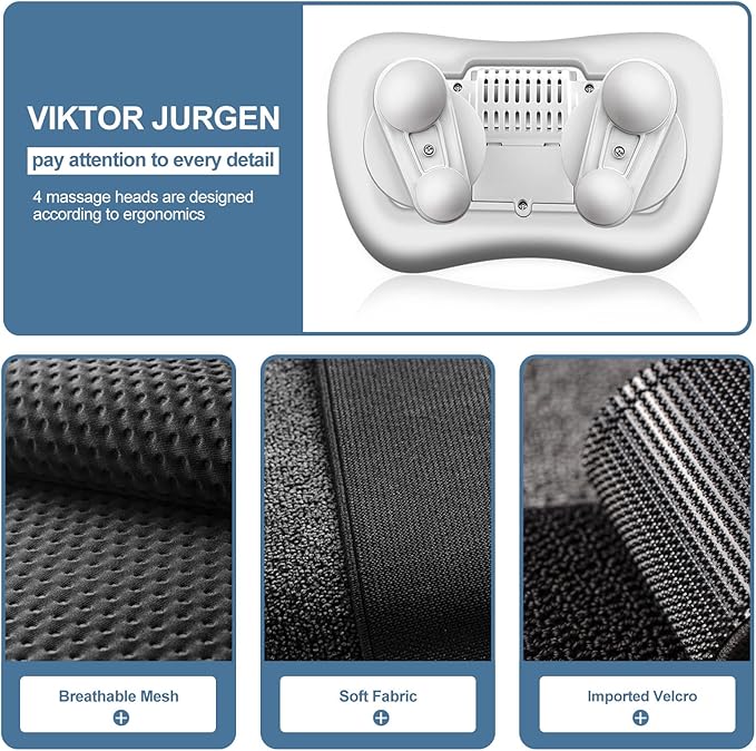 VIKTOR JURGEN Back Massager Neck Massager with Heat Massage Pillow Gifts for Men &amp Women Electric Shiatsu Back Massager Deep Kneading Shoulder Massager for Full Body MuscleMassage at Home Ca
