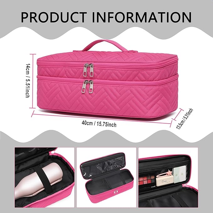 Double-Layer Carrying Case Apply to One-Step Hair Dryer Travel Bag for Hair Volumizer/StylerWater Resistant Storage Organizer BoxCompatible with FlexStyle Attachment (Bag Only)