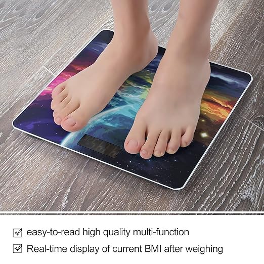 Rainbow Sky and Moon Bathroom ScaleHighly Accurate Digital Weighing Machine for People Bright LED Display Weight Scale for The Aldult Home Use