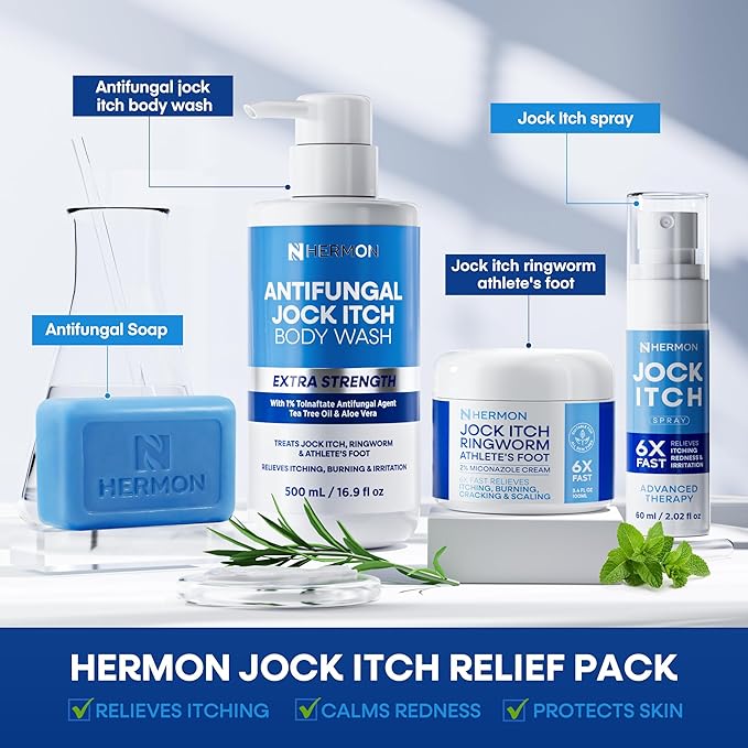 Hermon Antifungal Body Wash for Jock Itch (2 Packs Body Wash)