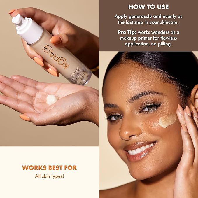 Kopari Sun Shield On-The-Glow Sheer Sunscreen Stick SPF 40 &amp Sun Shield Soft Glow Daily Face SPF 30