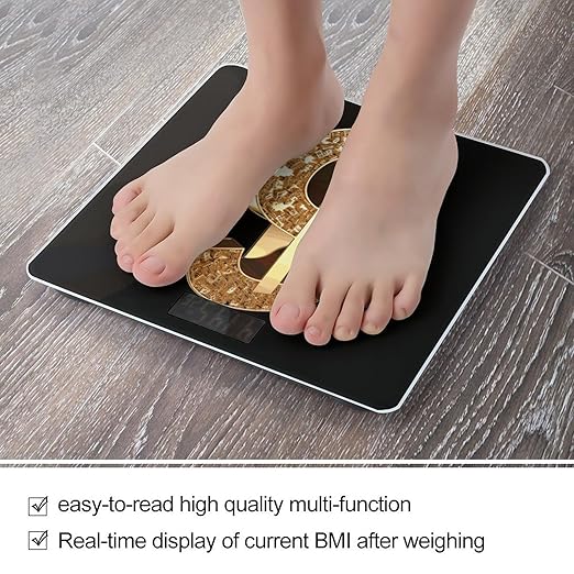 Gold Dollar Sign Bathroom ScaleHighly Accurate Digital Weighing Machine for People Bright LED Display Weight Scale for The Aldult Home Use
