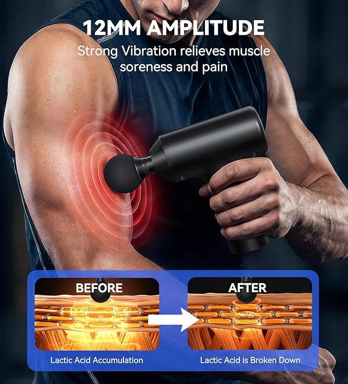 Flekzo Massager for Back &amp Neck Deep Tissue Pain Relief Shoulder Massager Black