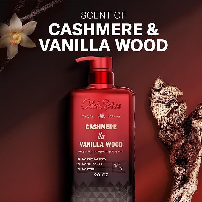 Old Spice Alchemist Collection Body Wash + Aluminum Free Deodorant Bundle for Men Cashmere + Vanilla Wood Scent 24/7 Cologne Infused Scent No Trade Off Formula 20 oz &amp 3 oz (Pack of 2)
