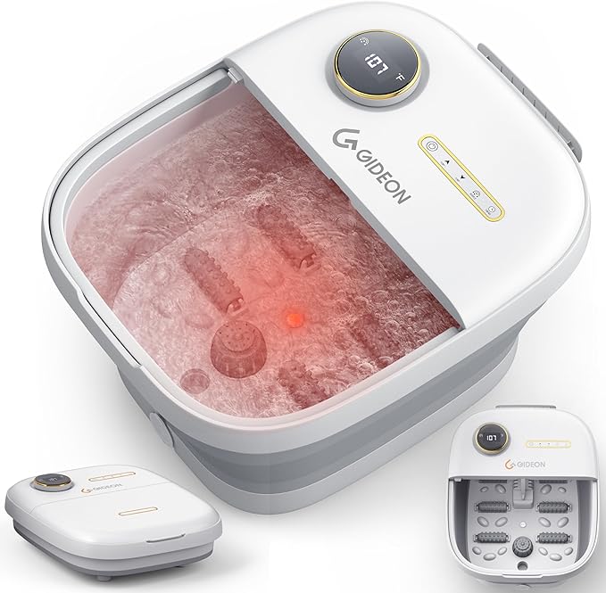 Gideon Foot Spa Massager &amp Heated Foot Bath Luxury Therapeutic Massager with Lights and Bubbles