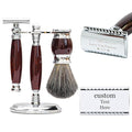 FREED Customized Luxury Men's Safety Razor set with Laser Engraving Aluminum Alloy Material incloud 120 Japanese Stainless Steel BladesIt's the best gift for men fathersor birthdays.