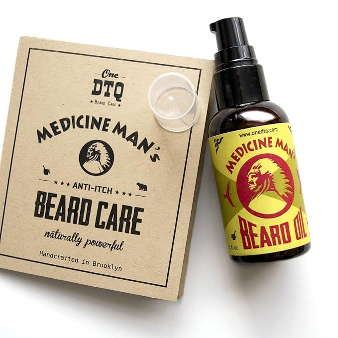 Medicine Man’s Anti-Itch Beard &amp Mustache Kit - Beard Itch Wash Oil Balm Brush - Beard Treatment Products in Premium Gift Box