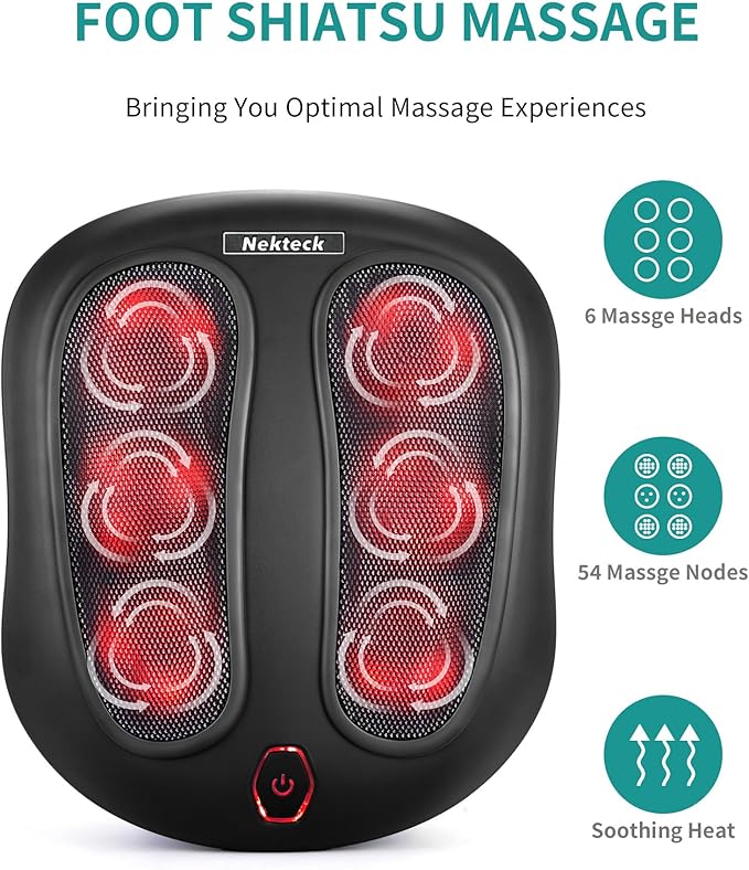Nekteck 2 Pack Shiatsu Foot Massager with Heat