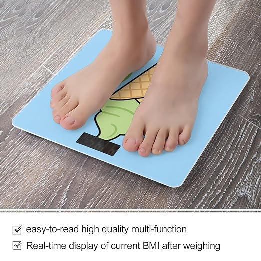 Ice Cream Cone Weight Scale Large Digital Bathroom Scales with Bright LED Display Non Slip Digital Scale and Step On Fashion Weighing Machine for Body