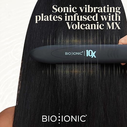 Bio Ionic 10X Styling Iron 1 Hair Straightener with Moisturizing Heat Technology Flat Iron for 10-Minute Styling Hair Straightener and Curler