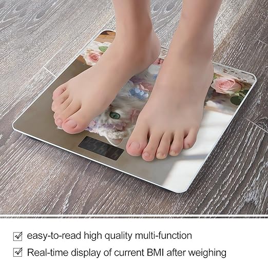 Flannel Weight ScaleClear LED Display Bathroom Digital Weighing ScaleTempered Glass Digital Bathroom Scale for Body Weight Capacity Up to 400 Lbs
