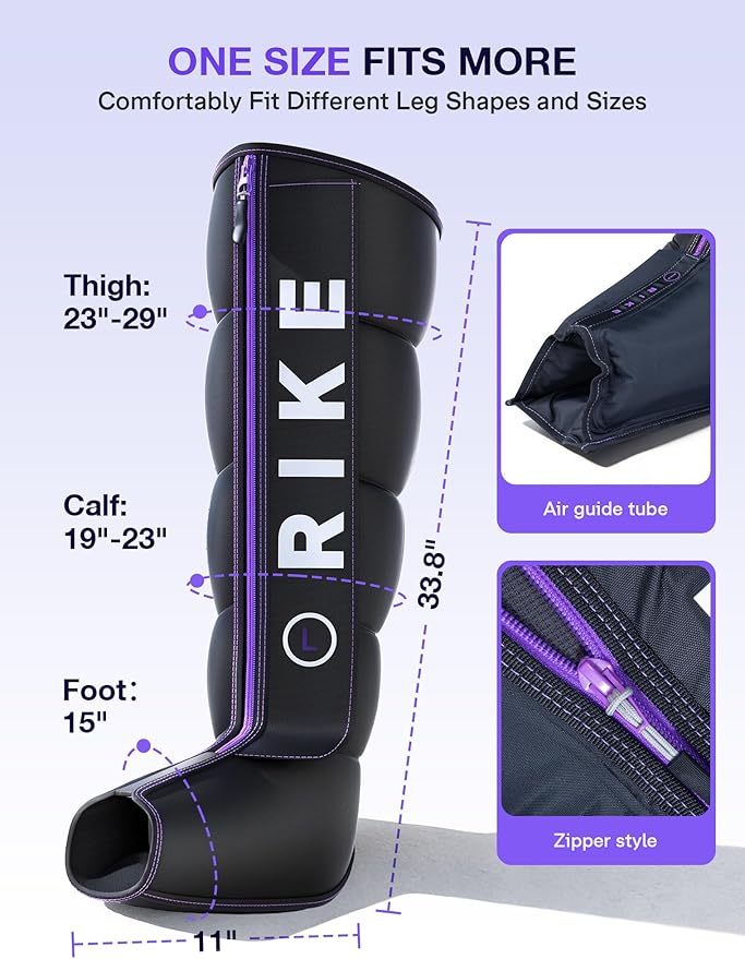 RIKE Pro Leg Compression Massager Fast Leg Recovery System for Athletes Runners Leg Massager for Circulation and Pain Relief Helpful for Muscle Relaxation Varicose Veins Cramps Edema