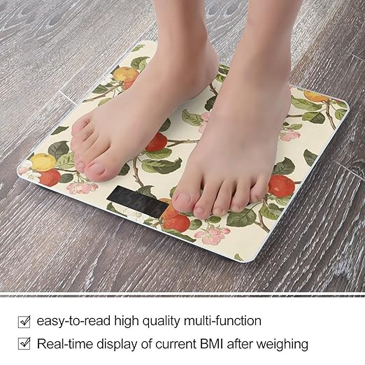Branch Toile Smart Scale for Body Weight Digital Bathroom Scale Toughened Glass Weight Scale with Large LCD Backlight Display High Precision Scales Weighing Machine