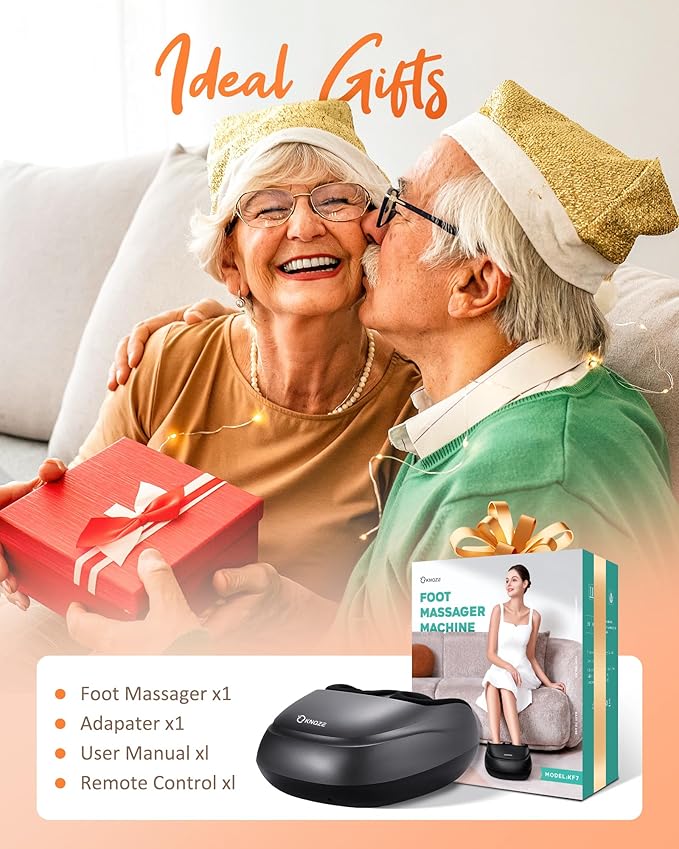 KNQZE Neck and Shoulder Massager with Heat Shiatsu Deep Kneading Foot Massager with Heat Compression