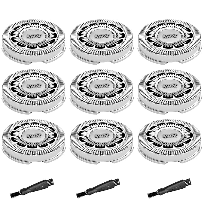 SH60 Replacement Heads Compatible with Philips Norelco Series 6000 Electric Shavers Precision Blades for S6810/82 S6850/85 S6880/81 Razors 9 Pack