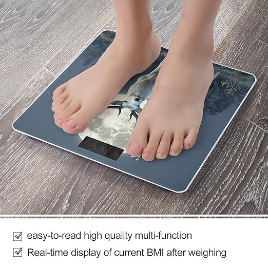 Moonlight Deer Digital Bathroom Scale for Body Weight Weighing Scale with Backlit LCD Display High Precision Measurements &amp Measures Weight Up to 180kg