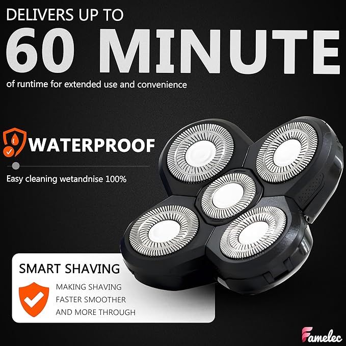 3 Pack Freedom Shaver Heads Compatible with Freedom Grooming Replacement Blades for Bald Men Head Shaver Kit Refills Waterproof Razor Kits Fit for Electric Razor Shaver Replacement Blades