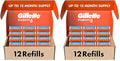 Gillette Fusion5 Mens Razor Blade RefillsLubrastrip for a More Comfortable Shave12 Count (Pack of 2)