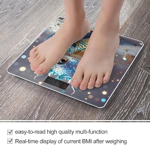Cute Dragon Bathroom Scale for Body Weight LCD Display Digital Bathroom Scale Tempered Glass Bathroom Weight Scales Fashion Smart Scales for Home Bedroom 400 Lb