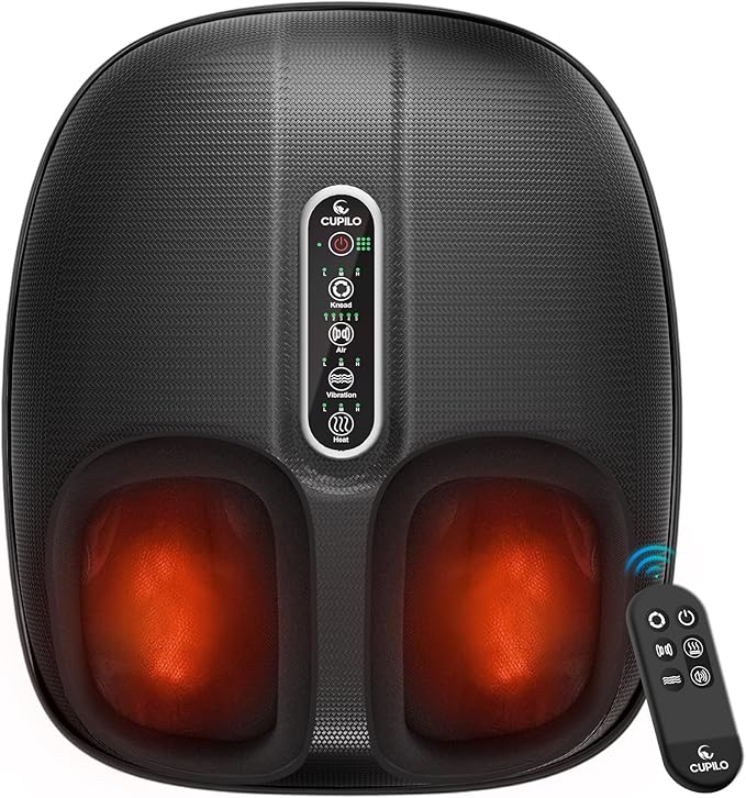 Foot Massager with Heat FSA Eligible HSA Shiatsu Feet Massager with Remote Control Multi-Level Compression Deep Knead Foot Massage for Neuropathy &amp Plantar Fasciitis Gifts for Women Men