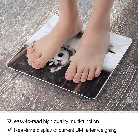 Adorable Huskies Bathroom Scale Large LCD Backlight Display Digital Scale Rounded Corners Body Scales Automatic Power On/Off Bathroom Scales for Home Bedrooms