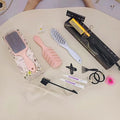15-Piece Hair Straightening Kit with Hot Comb Hair Press Brushes and Styling Accessories