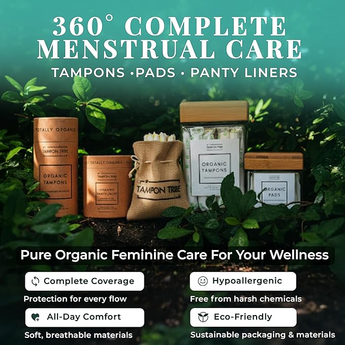 Tampon Tribe Regular Organic Tampons for Women | 96 Non-Toxic Tampons | Natural 100% Organic Cotton Hypoallergenic Metal and Chemical Free with Biodegradable Applicator | (96 Count - Regular)