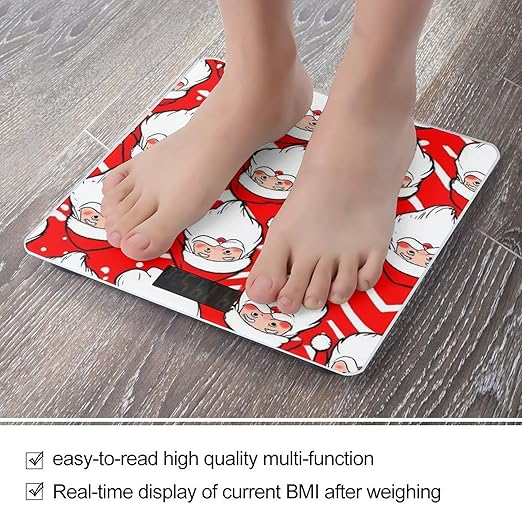 Automatic Switch Digital Bathroom Weighing Scale Smart Scale for Body Weight Merry Christmas Santa Claus