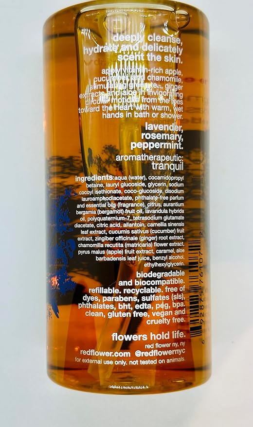 Red Flower French Lavender Body Care Duo: Purifying Body Wash &amp Softening Lotion for Hydrated Smooth and Nourished Skin