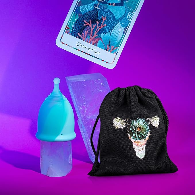 Reusable Menstrual Cup -100% Medical Grade Silicone - No Metals or Toxins - Soft &amp Comfortable Period Care - Leak Free - 10 Hours of Protection -Size B-Minted