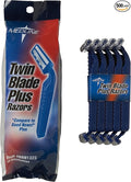 Medline Disposable Facial Razors with Twin Blades and Lubrication Strip Ideal for Sensitive Skin Blue Pack of 500