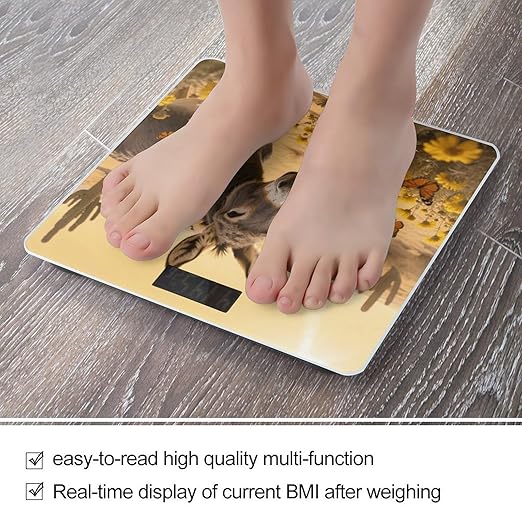 Donkey &amp Desert Scale for Body Weight Sturdy Tempered Glass Weighing Scales with LCD Display Accurate Digital Bathroom Scale Convenient Body Fat Smart Scales Easy Read