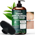 Antifungal Body Wash with Tea Tree Oil | Antifungal Soap for Back AcneTreats Ringworm Eczema &amp Jock Itch | Antifungal Body Soap For Men And Women | Includes Silicon Scrubber (16.9 oz)