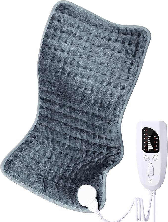 Heating pad for Back/Shoulder/Neck/Abdomen Electric Heating Pads with 6 Fast Heating Settings Auto-Off Soft Machine Wash Fabric Birthday Gifts for Women Mom Extra Large 12x24 Iron