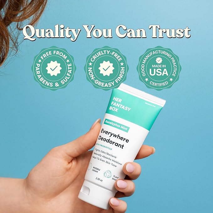 Her Fantasy Box | Everywhere Deodorant | with Probiotics (Mint)- 3 Pack