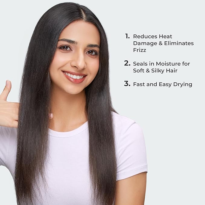 KISS 1875 Watt Pro Tourmaline Ceramic Hair Dryer Styling Edition 3 Heat Settings 2 Speed Settings Cool Shot Button 7 Blow Dryer Accessories Included 2-Year Warranty - Red