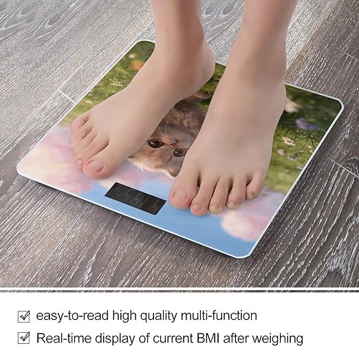 Chasing Butterflies Weight ScaleClear LED Display Bathroom Digital Weighing ScaleTempered Glass Digital Bathroom Scale for Body Weight Capacity Up to 400 Lbs