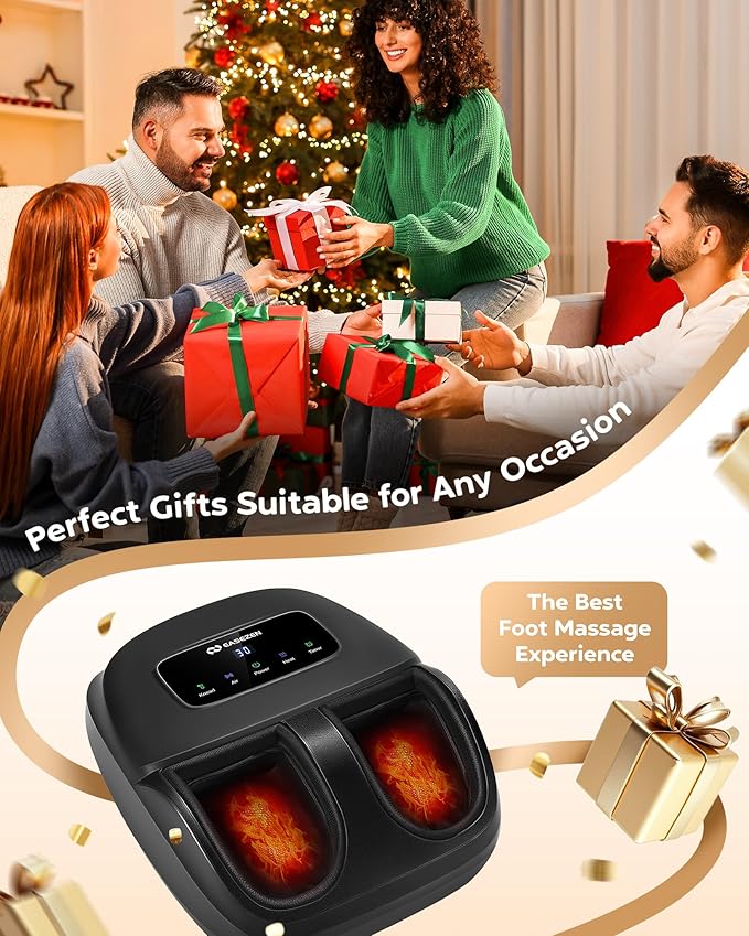 Foot Massager Machine with Heat Shiatsu Foot Massager with Remote 2026 Upgraded Deep Kneading for Plantar Fasciitis Neuropathy Birthday Gifts for Women Mom Men Dad Up to Foot Size 14