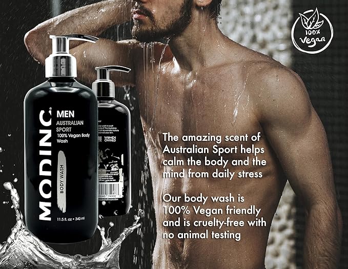 Modinc Luxury Australian Sport Body Wash Hydration Blend Vegan Cruelty Free Pump 11.5 Ounces